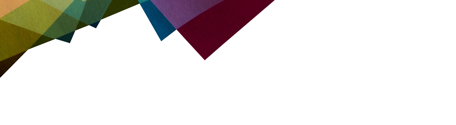 Overlapping colored & translucent triangles on a white background