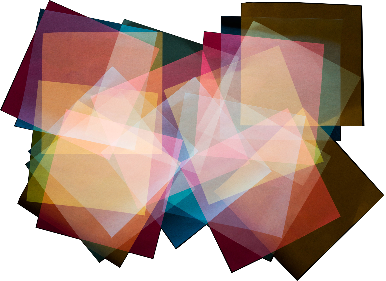 Colorful layered squares on black background